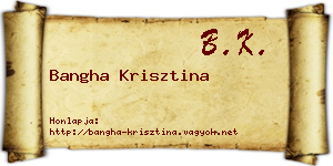 Bangha Krisztina névjegykártya