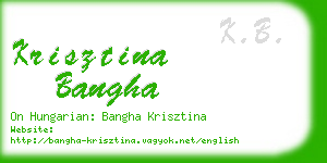 krisztina bangha business card